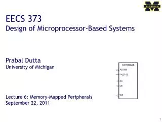 EECS 373 Design of Microprocessor-Based Systems Prabal Dutta University of Michigan Lecture 6: Memory-Mapped Peripherals