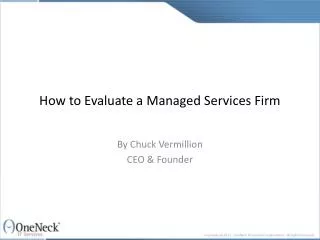 how to evaluate a managed services firm