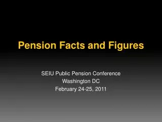 Pension Facts and Figures