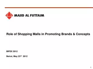 Role of Shopping Malls in Promoting Brands &amp; Concepts