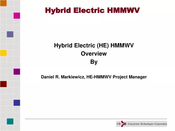 hybrid electric hmmwv