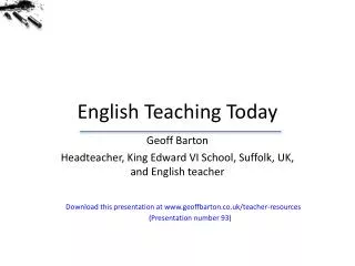 English Teaching Today