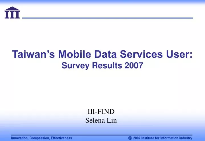 taiwan s mobile data services user survey results 2007
