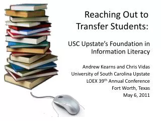 Reaching Out to Transfer Students: