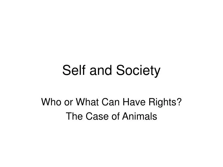 self and society