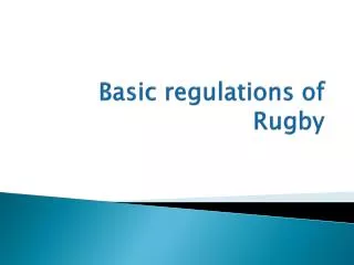 basic regulations of rugby