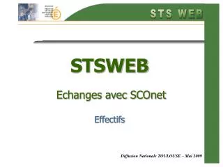 STSWEB Echanges avec SCOnet Effectifs