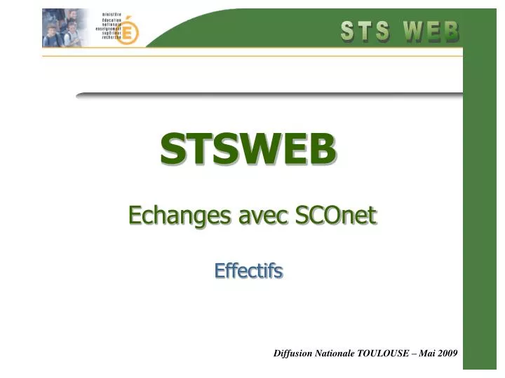 stsweb echanges avec sconet effectifs