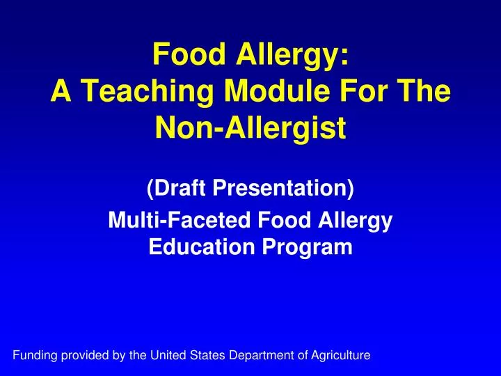 food allergy a teaching module for the non allergist