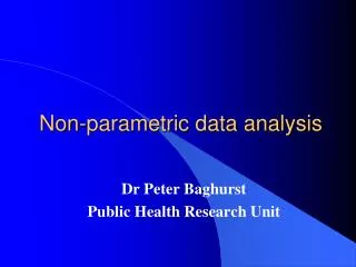 Non-parametric data analysis