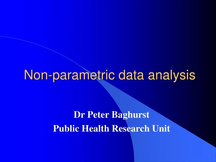 non parametric data analysis