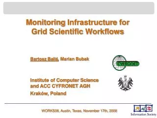 Monitoring Infrastructure for Grid Scientific Workflows