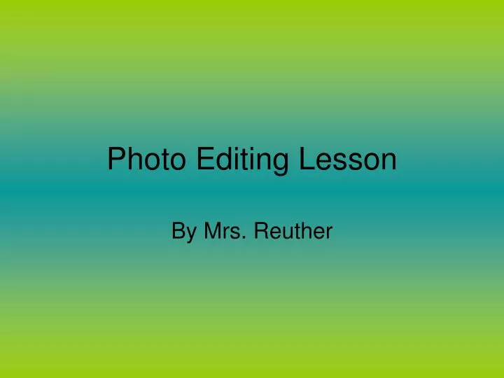 photo editing lesson