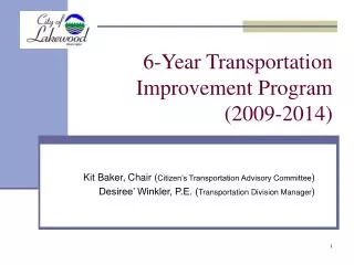 6-Year Transportation Improvement Program (2009-2014)