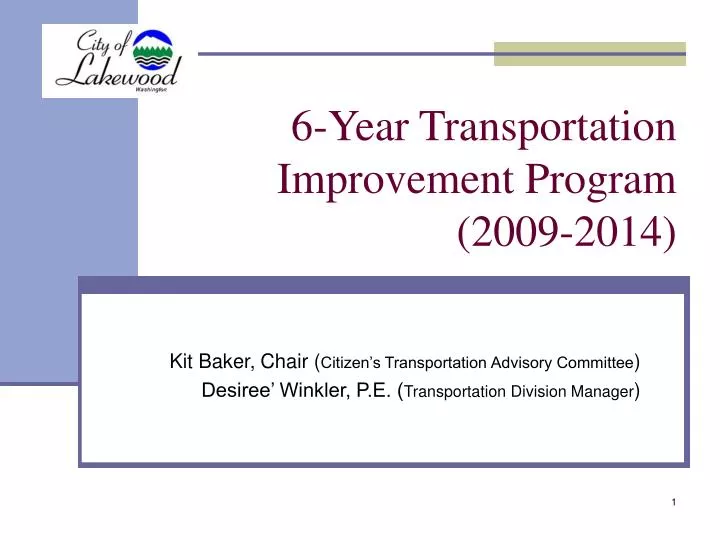 6 year transportation improvement program 2009 2014