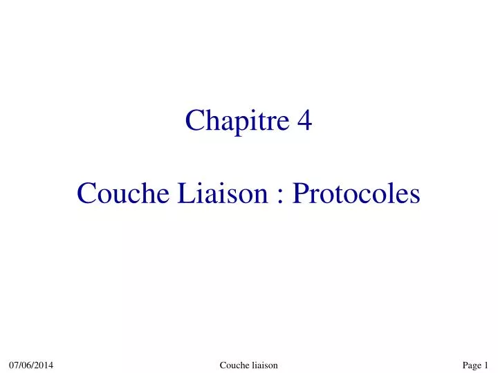 chapitre 4 couche liaison protocoles