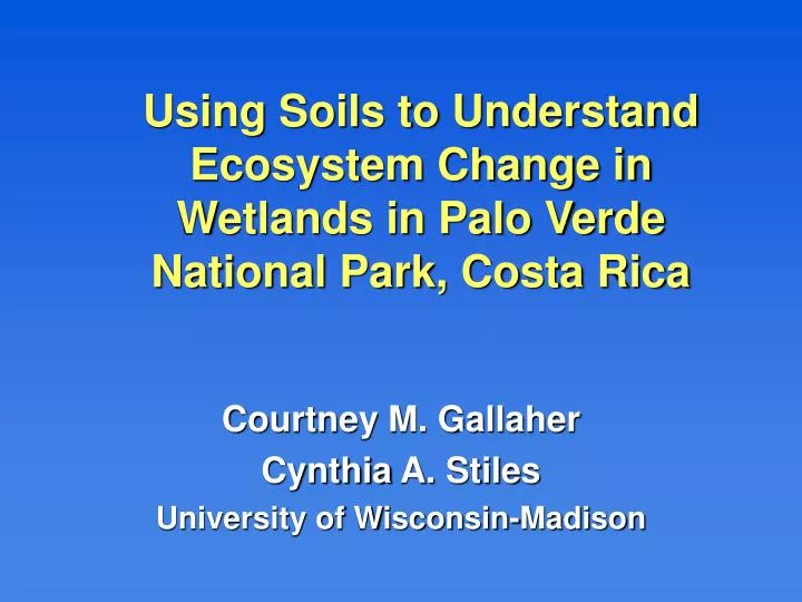 using soils to understand ecosystem change in wetlands in palo verde national park costa rica