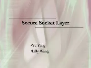 Secure Socket Layer