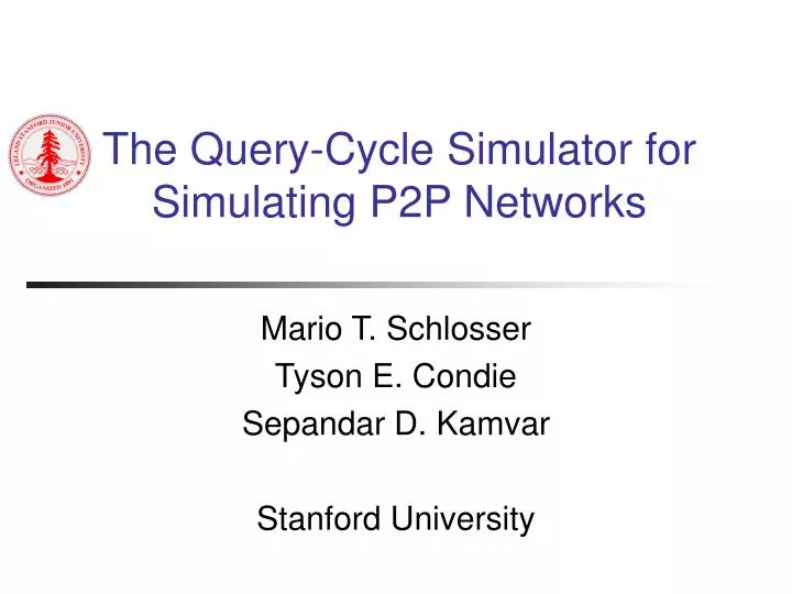 the query cycle simulator for simulating p2p networks