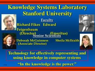 Knowledge Systems Laboratory Stanford University