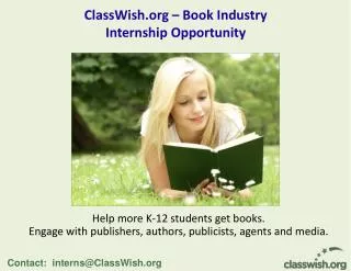 ClassWish – Book Industry Internship Opportunity