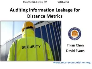 Auditing Information Leakage for Distance Metrics