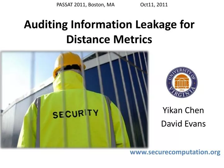 auditing information leakage for distance metrics