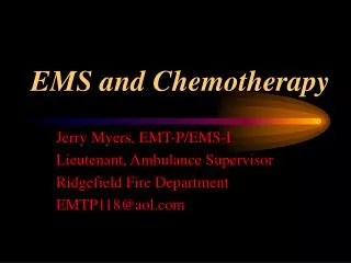 EMS and Chemotherapy