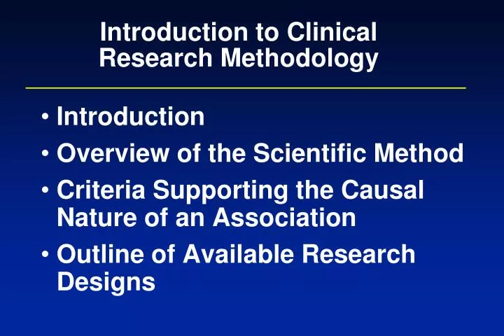 introduction to clinical research methodology