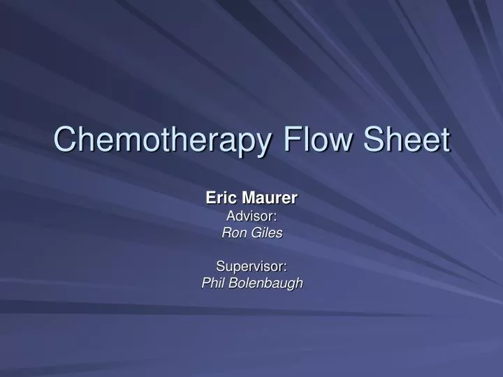 chemotherapy flow sheet