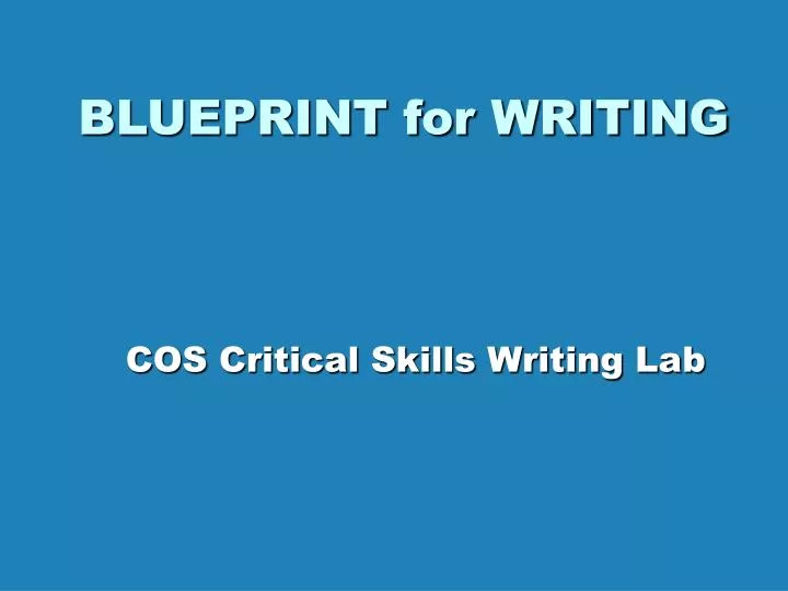 blueprint for writing