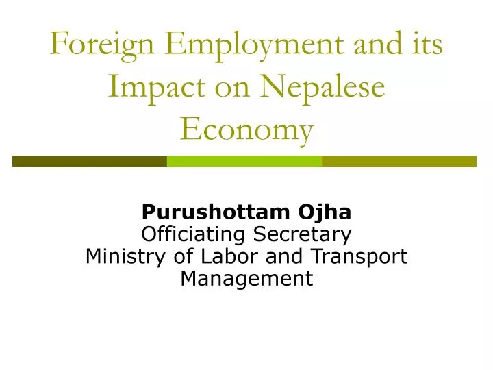 foreign employment and its impact on nepalese economy
