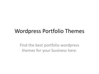 wordpress portfolio themes