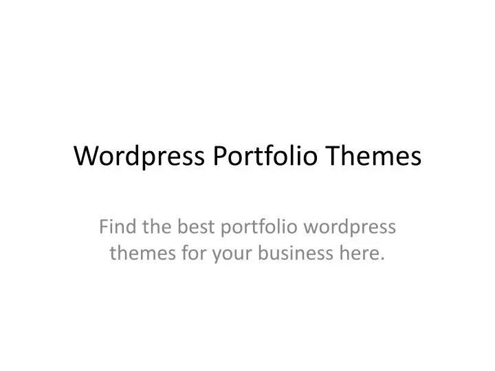 wordpress portfolio themes