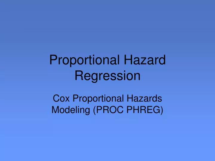 proportional hazard regression