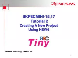 SKP8CMINI-15,17 Tutorial 2 Creating A New Project Using HEW4