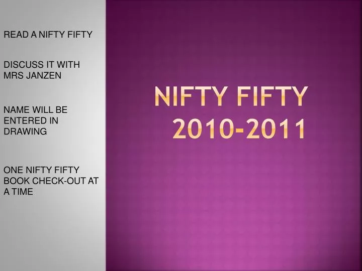 nifty fifty 2010 2011