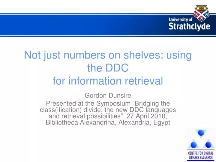 not just numbers on shelves using the ddc for information retrieval