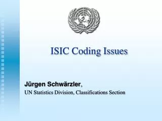 ISIC Coding Issues