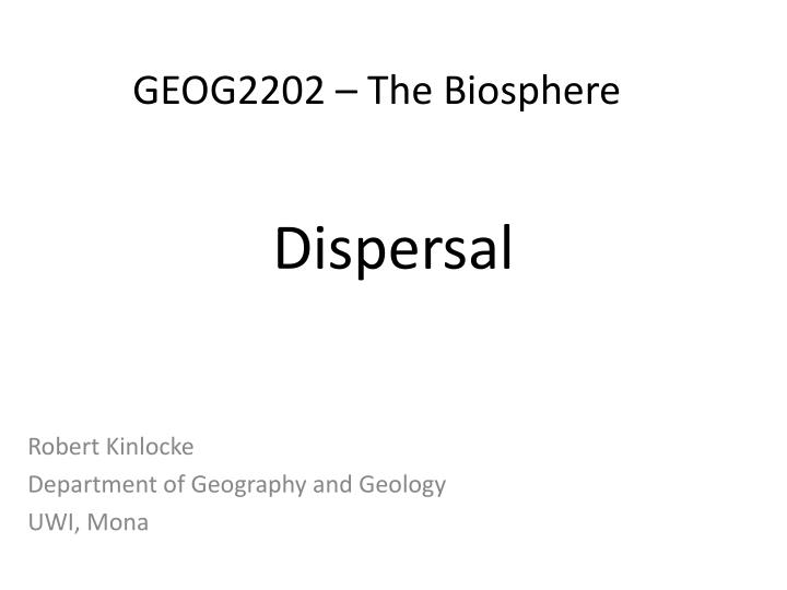 dispersal