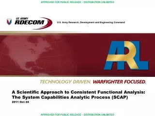 A Scientific Approach to Consistent Functional Analysis: The System Capabilities Analytic Process (SCAP)