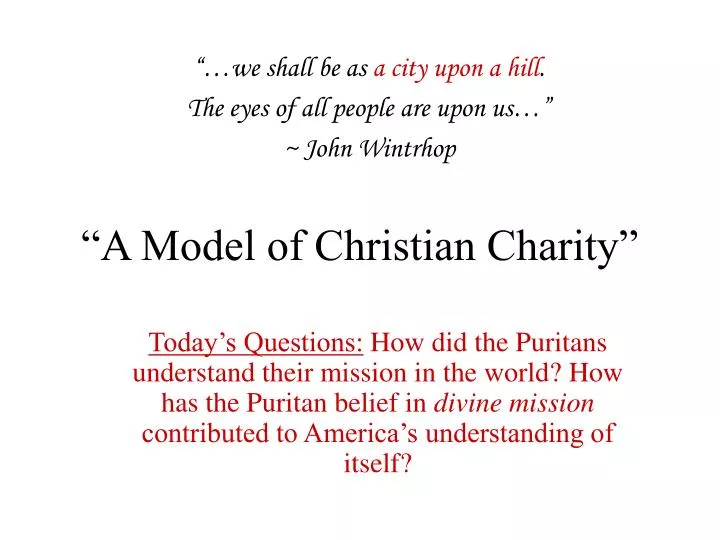 a model of christian charity