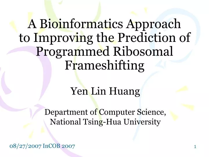 a bioinformatics approach to improving the prediction of programmed ribosomal frameshifting