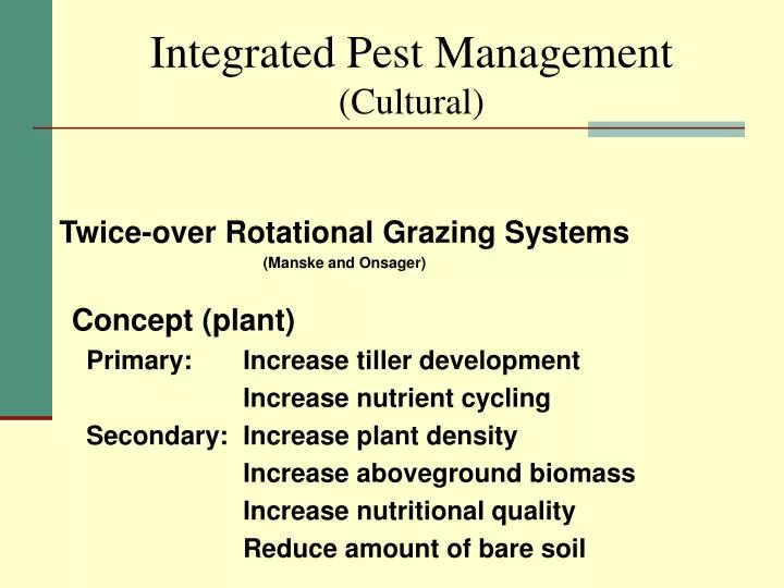 integrated pest management cultural