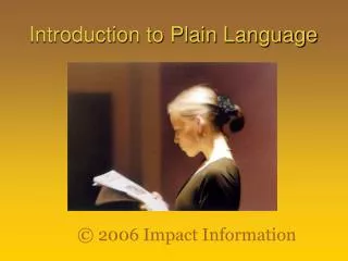 Introduction to Plain Language