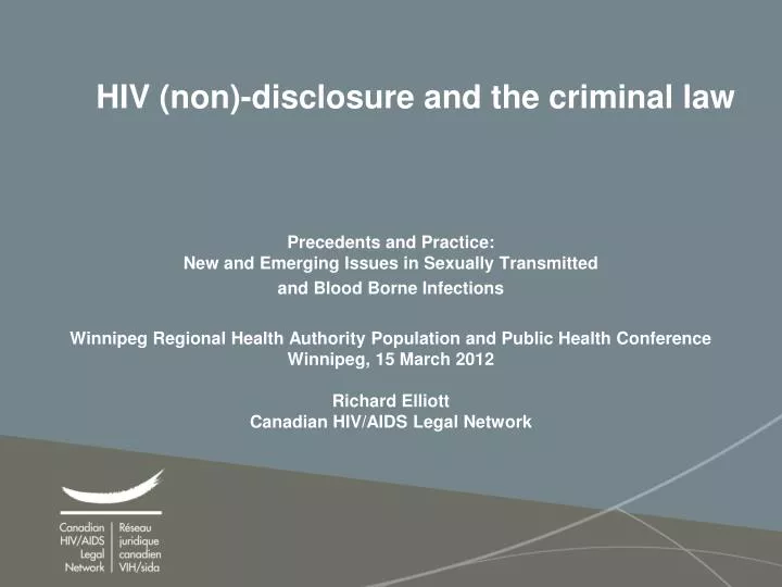hiv non disclosure and the criminal law