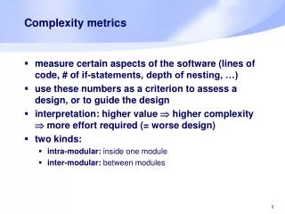 Complexity metrics