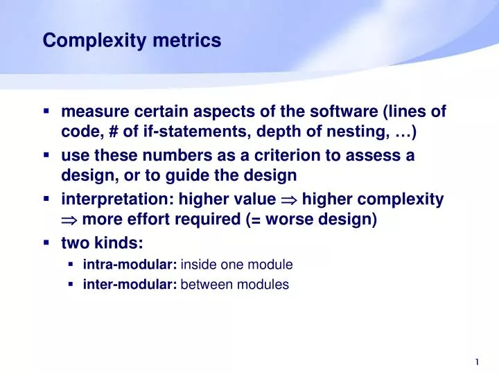 complexity metrics
