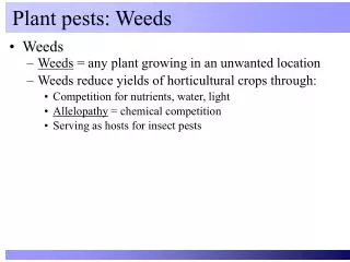 Plant pests: Weeds