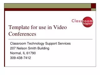 Template for use in Video Conferences